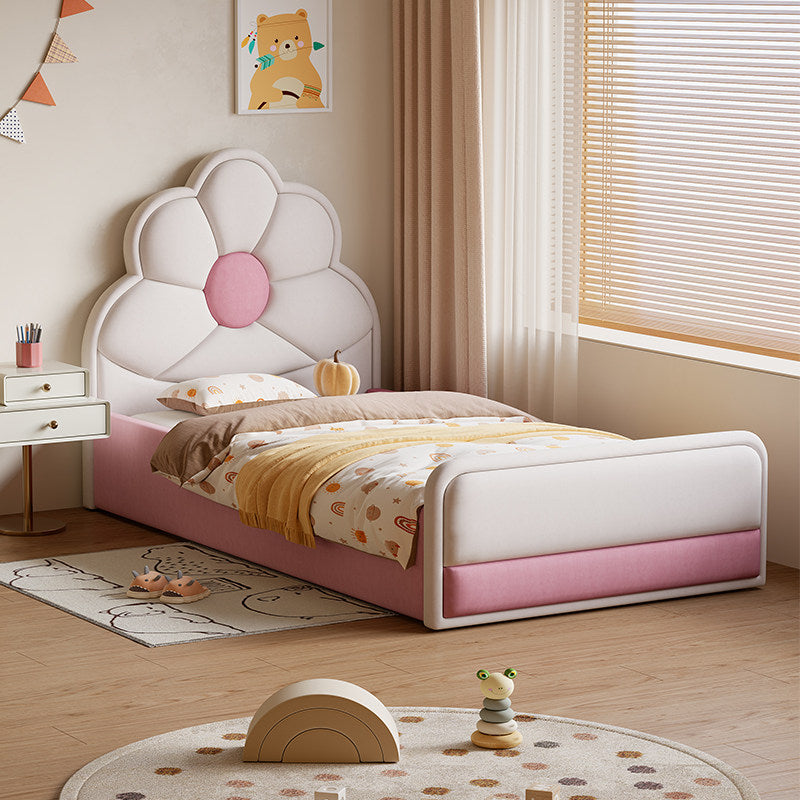 jeaek French cream childrens bed small girl princess bed designer 12m flower soft pack bed image 1