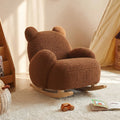 jeaek funny pier bear children rocking chair single child sofa animal with armrest solid wood lounge chair image 1